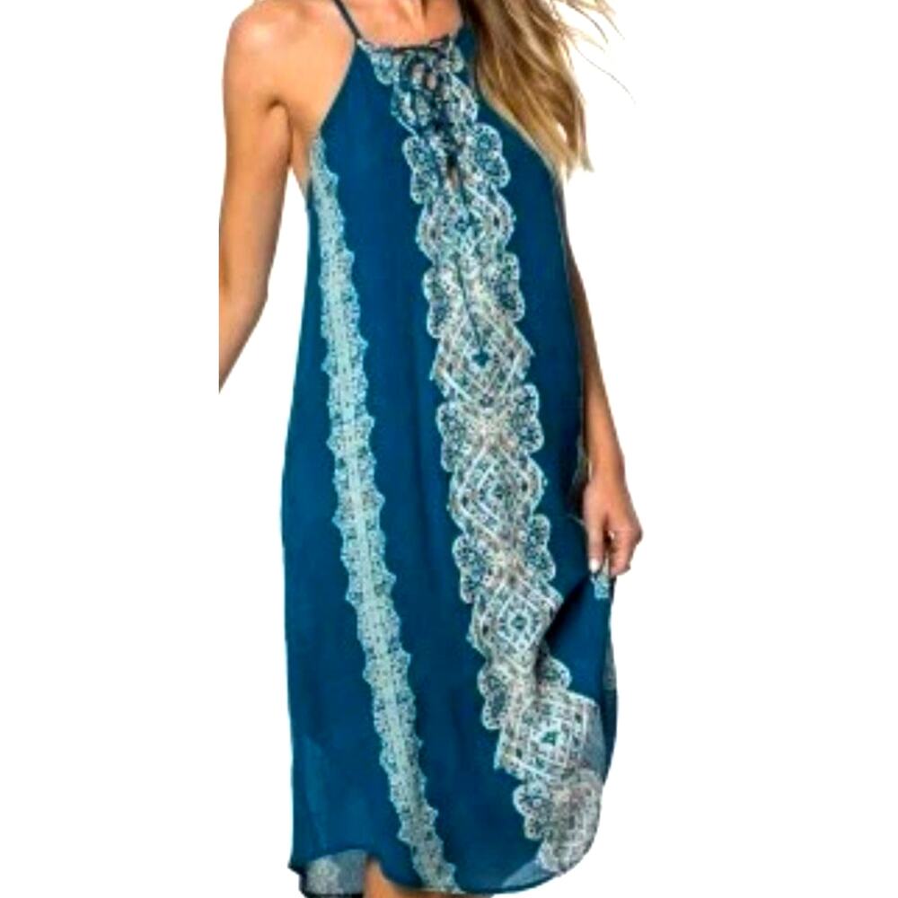 O’Neil boho Dress S spaghetti strap Retro beach resort Festival Fairy paisley